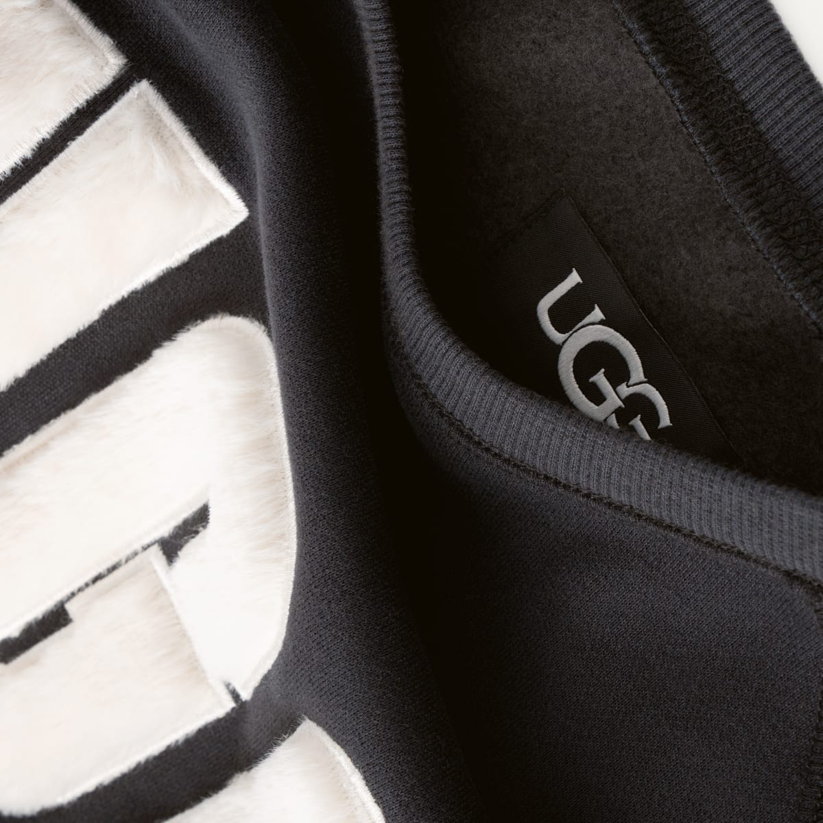 Ugg fuzzy logo crewneck sweatshirt new arrivals